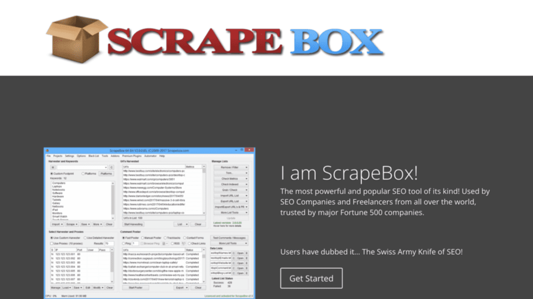 scrapebox-interface-web-et-logo